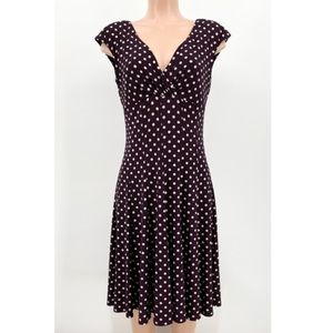 American Living Polka Dot Stretch Knit A-line Dress